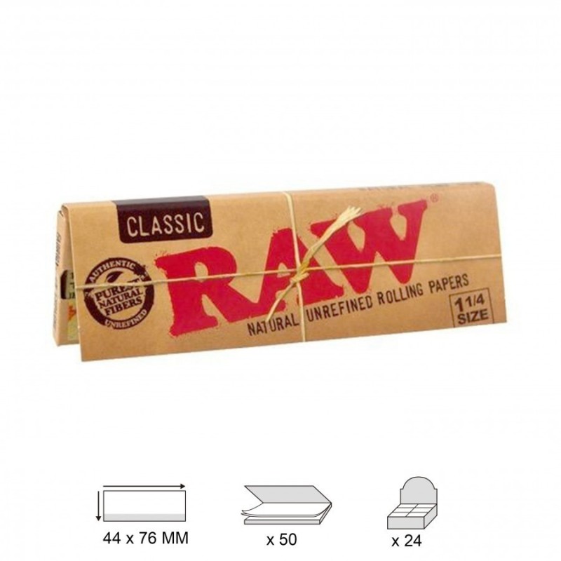 RAW CLASSIC 1,1/4, LIBRITO DE 50 HOJAS (24 LIBRITOS)