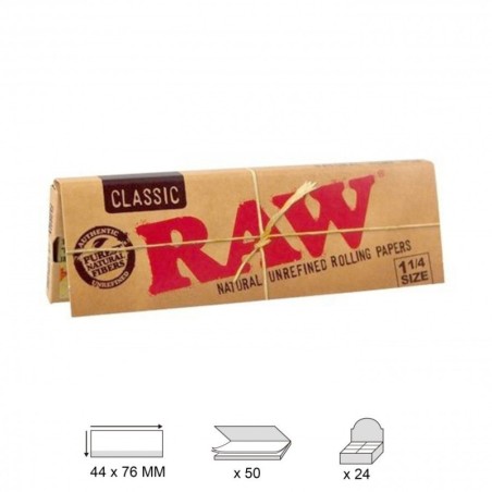 RAW CLASSIC 1,1/4, LIBRITO DE 50 HOJAS (24 LIBRITOS)