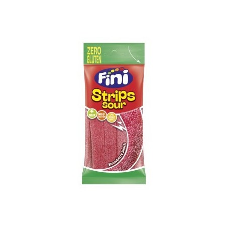 FINI Strips Sour Fresa Zero Gluten 75g -12U/CAJA-