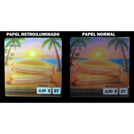 IMPRESIÓN DE ETIQUETA RETROILUMINADA PERSONALIZADA
