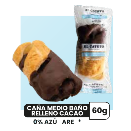 CAÑA MEDIO BAÑO RELLENO CACAO 0% AZUCARES 60G -33U/CAJA-