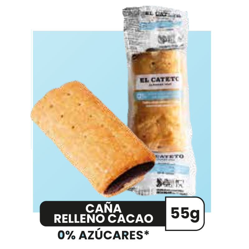 CAÑA RELLENO CACAO 0% AZUCARES 55G -36 U/CAJA-