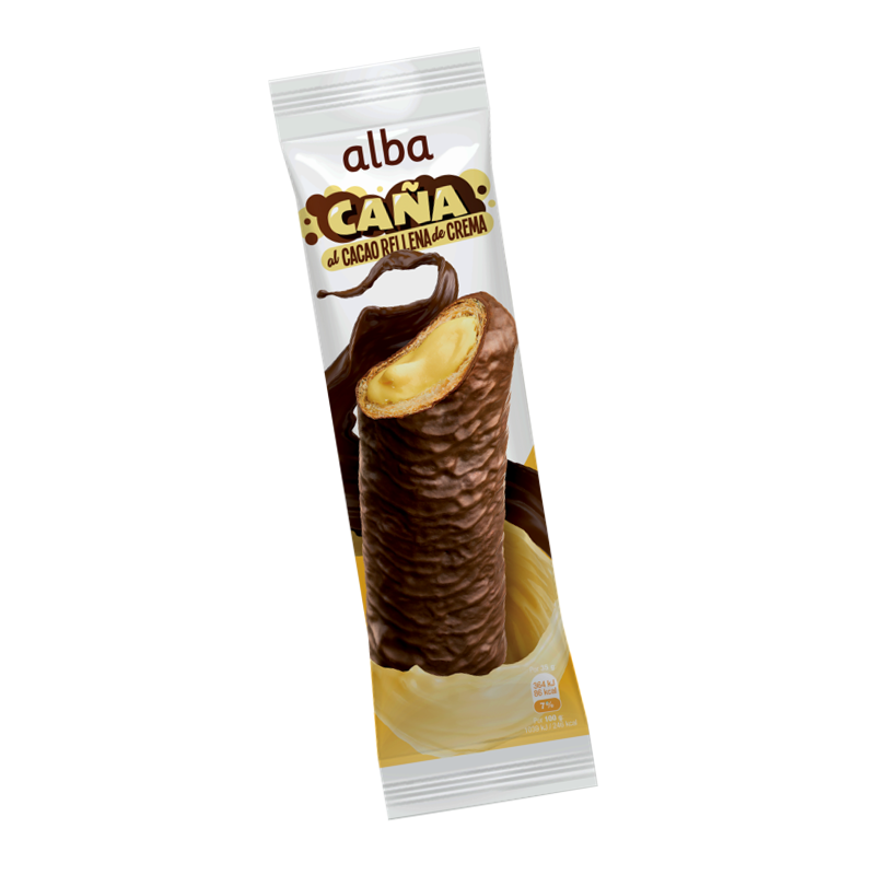 CaÑa Rellena De Crema 80gr - 35und (Caja)
